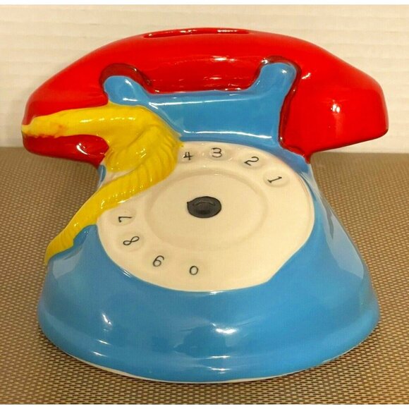 Telephone Ceramic Coin Bank Chelsea Chatterbox Doozie NEW Piggy Bank Coins - Picture 1 of 12